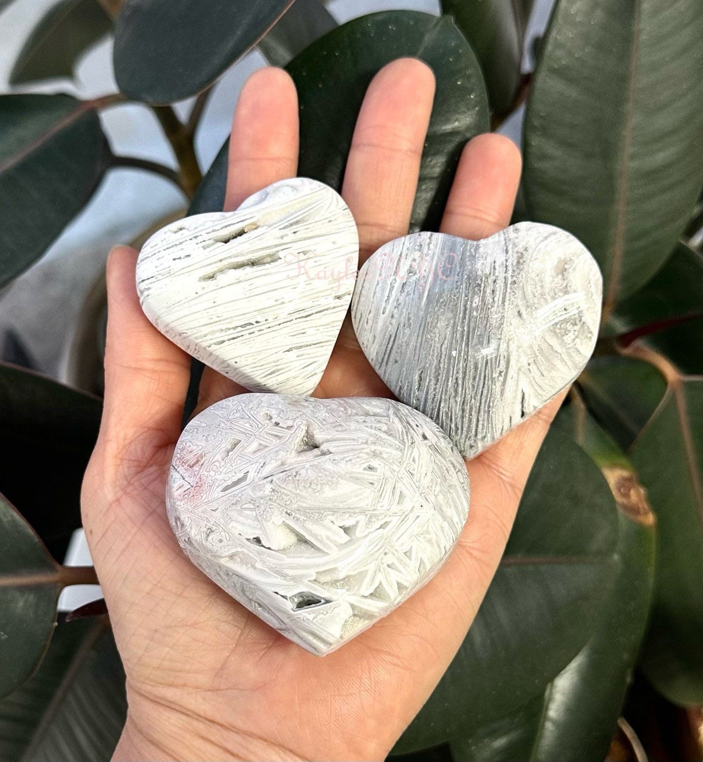 Wholesale Lot 2 lbs Natural White Lace Agate Heart Crystal Healing Energy