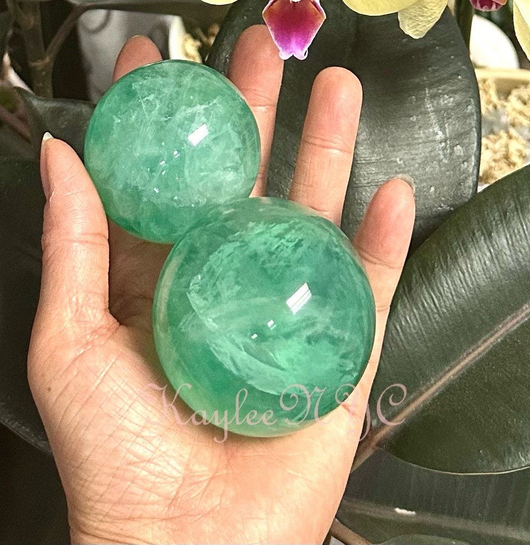 Wholesale Lot 4 to 5 Pcs Natural Green Fluorite Sphere Crystal Ball 4.8 to 5 lbs Nice Quality Healing