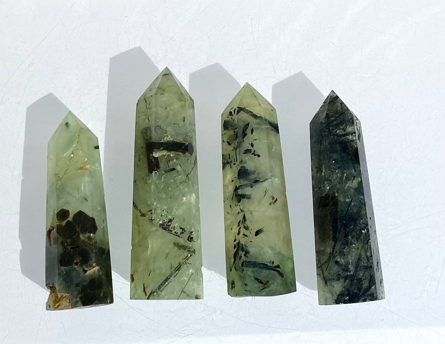 Wholesale Lot 1 lb Natural Prehnite Tower Obelisk Point Wand Crystal Energy Healing