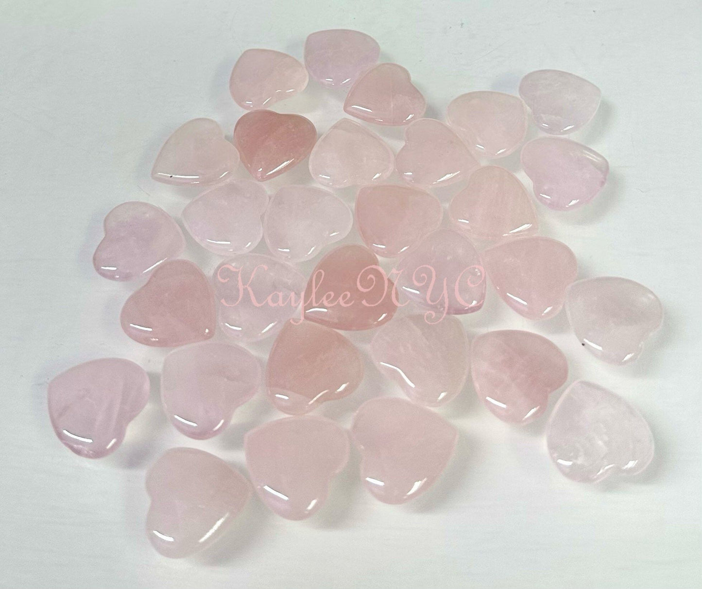 Wholesale Lot 30 Pcs 20mm Rose Quartz Crystal Hearts Nice Quality Healing Energy