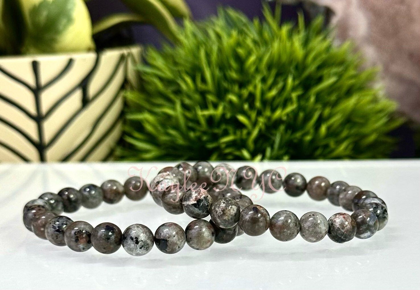 Wholesale 6 Pcs Natural Yooperlite ask Emberlite 8mm 7.5” Crystal Healing Stretch Bracelet