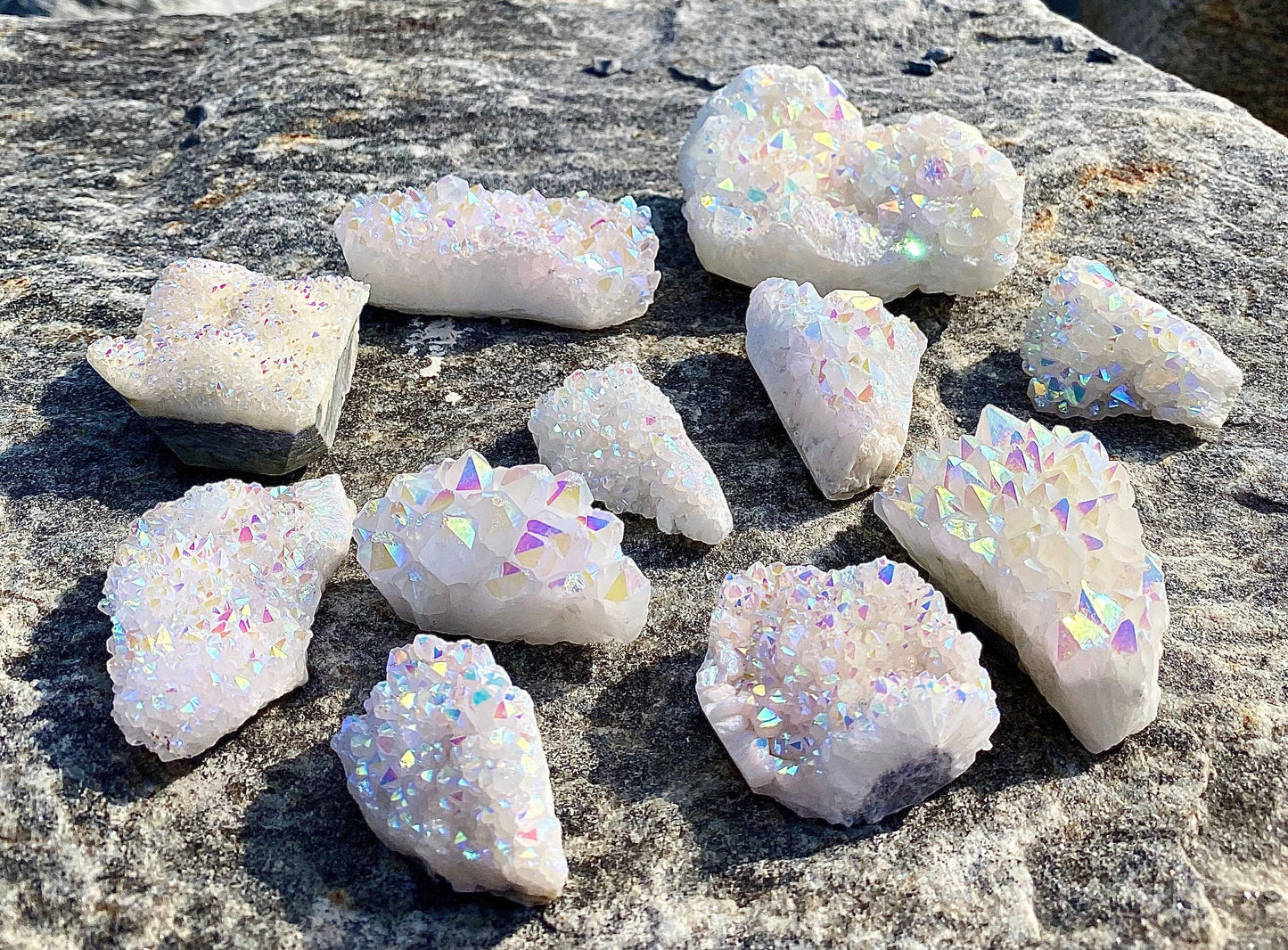 Wholesale Lot 2 Lbs Angel Aura Quartz Cluster Crystal Raw Nice Quality