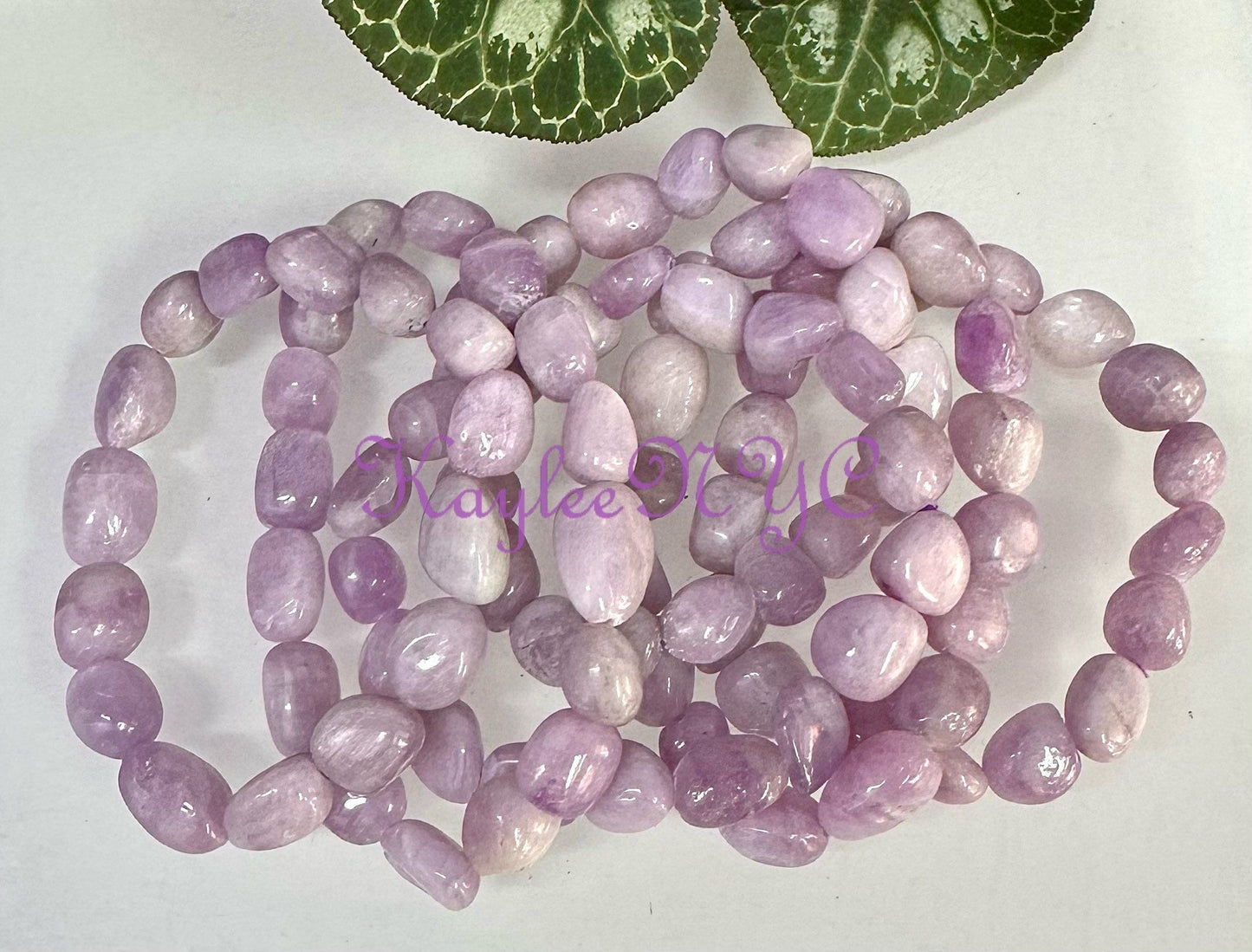 Wholesale 6 Pcs 10x12mm 7.5” Natural Kunzite tumble Stretch Bracelet Crystal Healing Energy