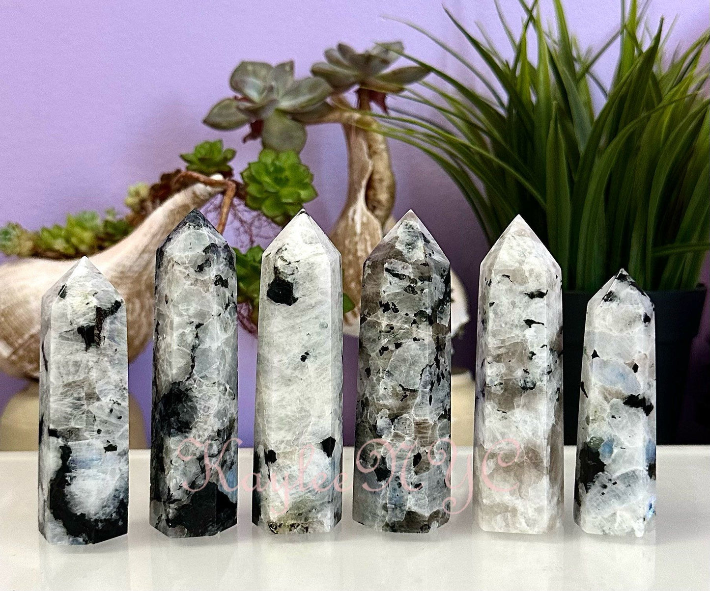 Wholesale Lot 1 lb Natural Rainbow Moonstone Tower Obelisk Point Wand Crystal Energy Healing