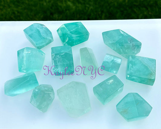 Wholesale Lot 2 lbs Natural Green Fluorite Crystal Polished Freeform Healing Energy