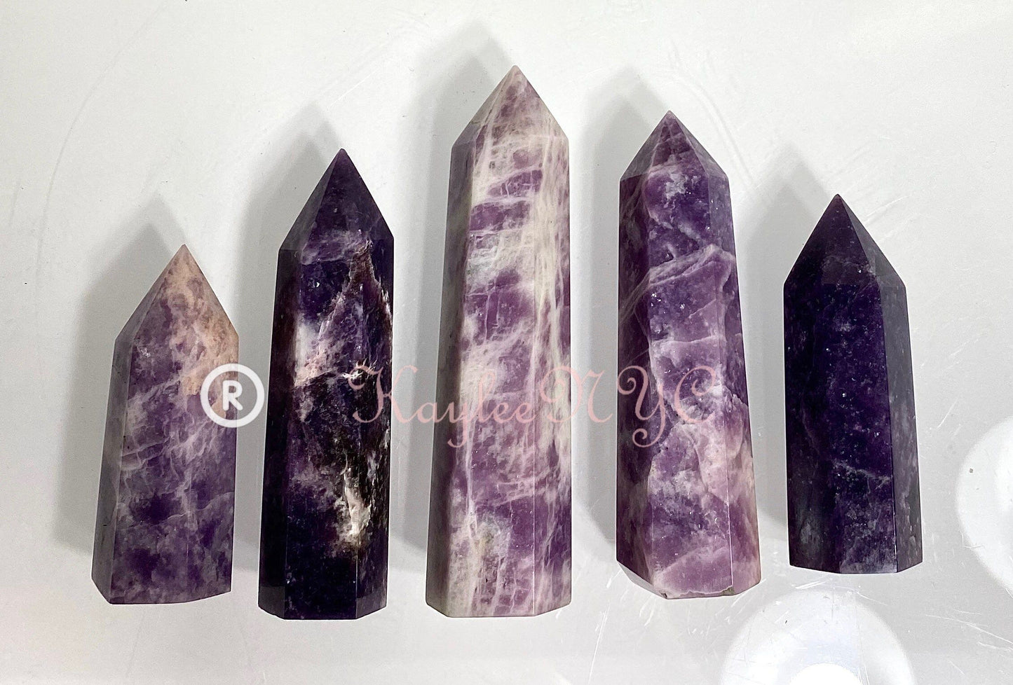 Wholesale Lot 1 lb Natural Lepidolite Tower Obelisk Point Wand Crystal Energy Healing