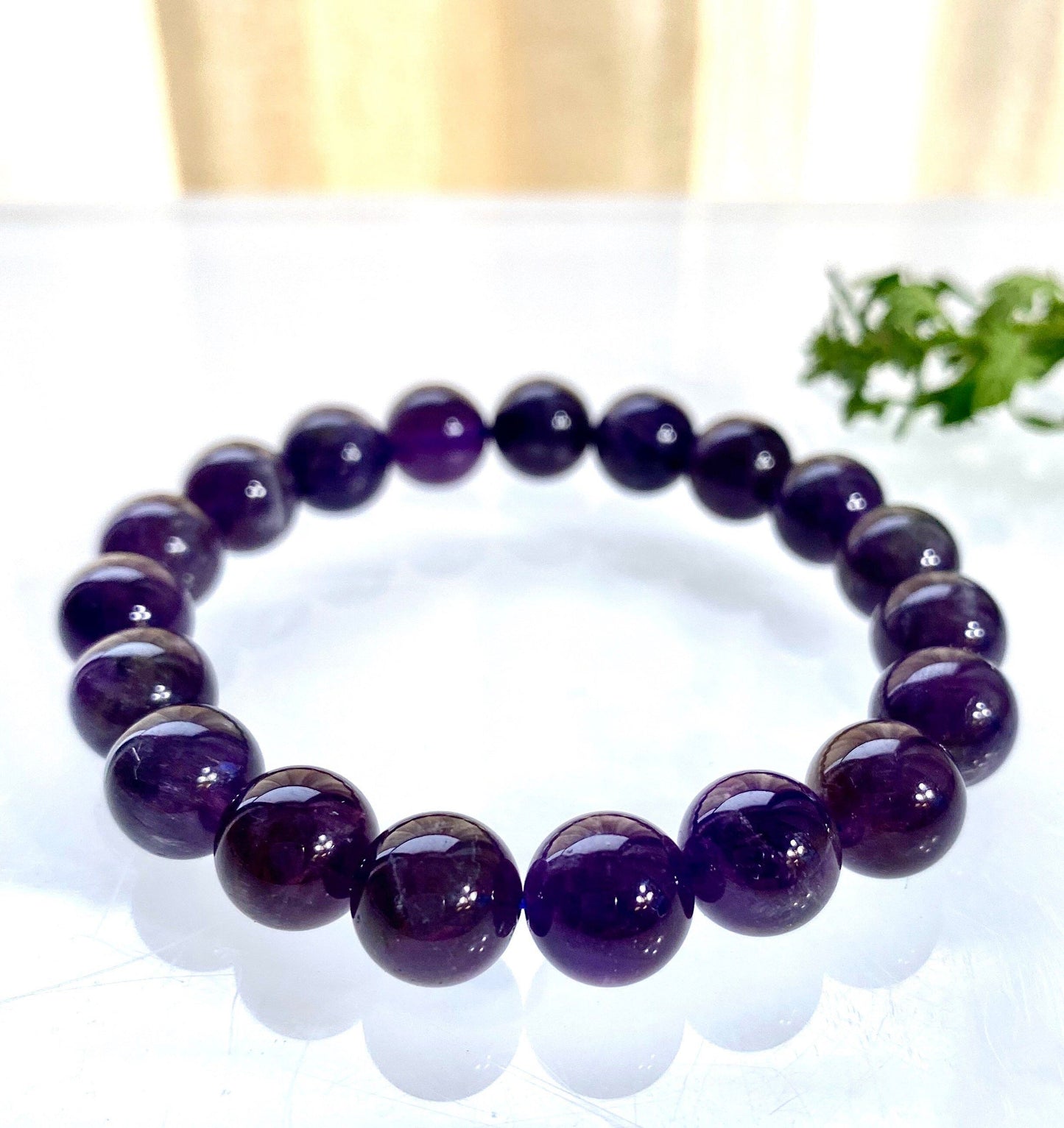 Wholesale 6 Pcs Natural Amethyst 10mm 8” Crystal Healing Stretch Bracelet