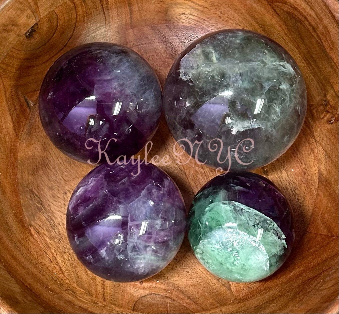 Wholesale Lot 4-5 Pcs Natural Watermelon Fluorite Spheres Crystal Ball 4.8 to 5 Lbs