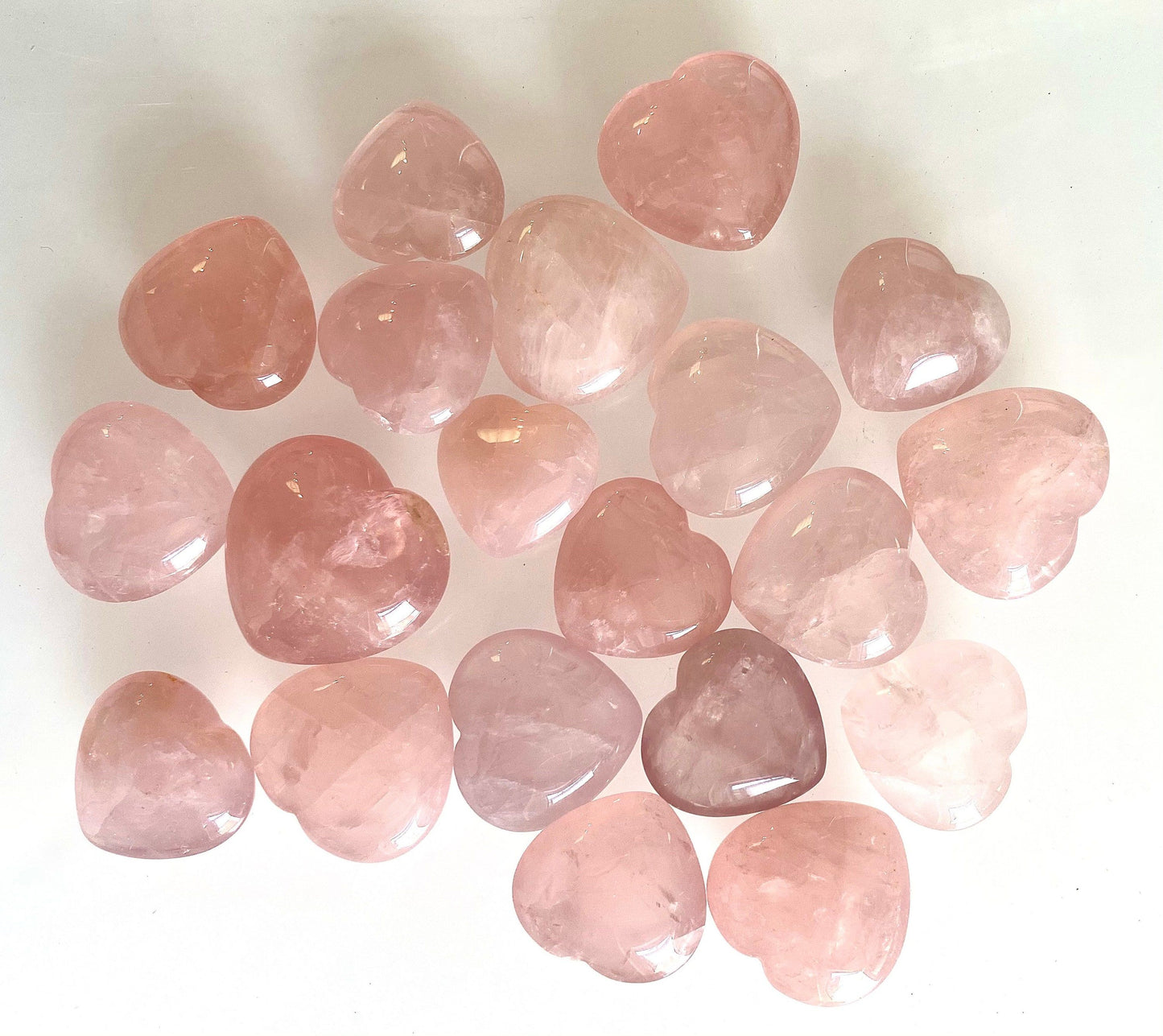 Wholesale Lot 1 lb Natural Rose Quartz Heart Crystal Quality Healing