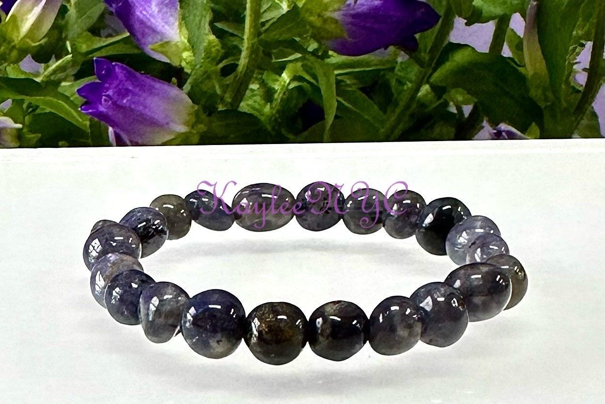 Wholesale 6 Pcs ~8mm 7.5” Natural Iolite tumble Stretch Bracelet Crystal Healing Energy