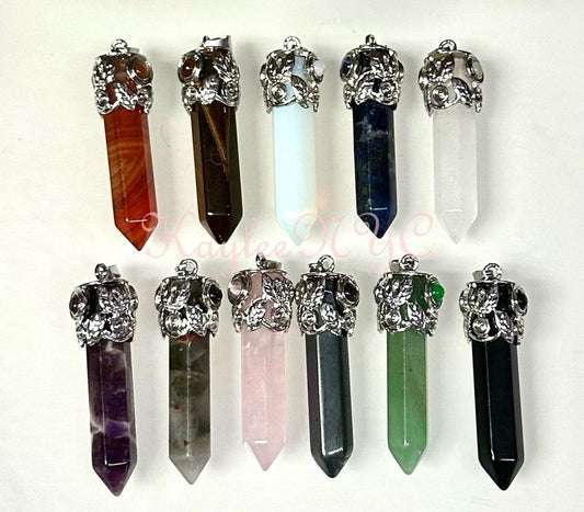 Wholesale Lot 11 Pcs Mix Crystal Pendant with Cats Eye Nice Quality Healing Energy