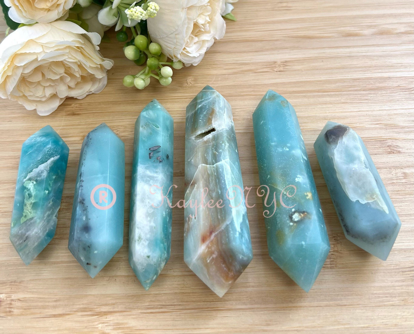 Wholesale Lot 1 Lb Natural Amazonite Double Terminated Point Crystal Healing Energy