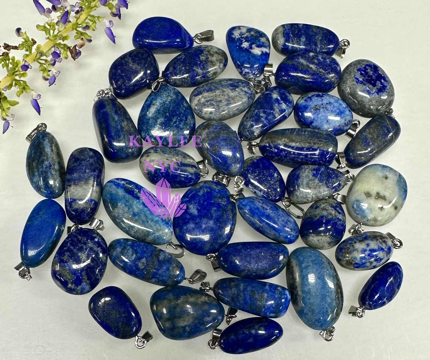 36 PCs Natural Lapis Lazuli Crystal Pendant