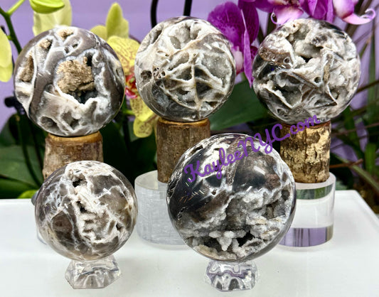 Wholesale Lot 4-5 PCs Natural Sphalerite Spheres Crystal Ball 3.8 to 4 lbs