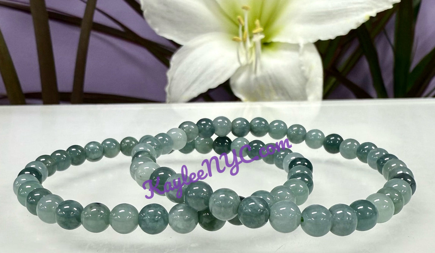 Wholesale 6 Pcs Natural Jade 5.5mm 7.5” Crystal Healing Stretch Bracelet