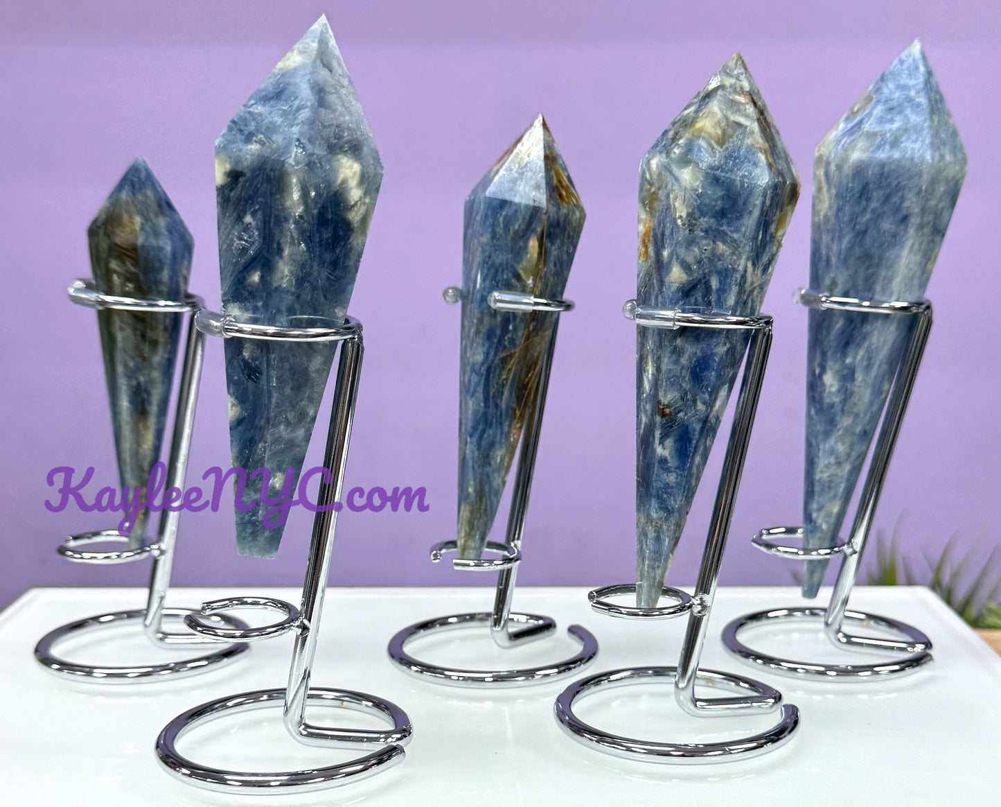 Wholesale Lot 5 pcs Natural Blue Kyanite Scepter w stand Crystal Energy