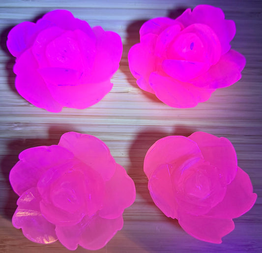 4-5 PCs Natural Mangano Calcite Flowers Carving Crystals Healing Energy