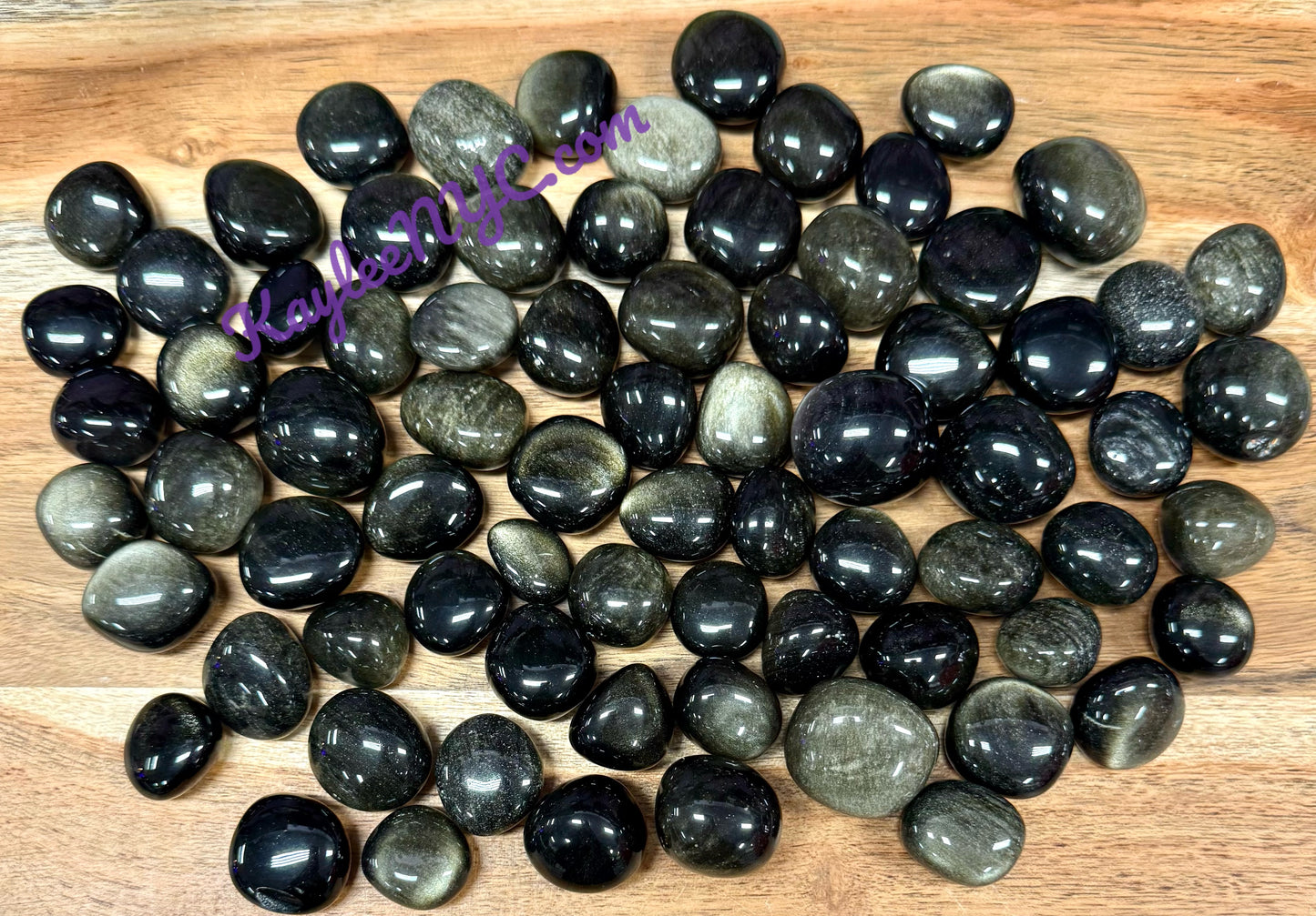 2 lbs Natural Gold Sheen Obsidian Tumble Crystal Healing Energy