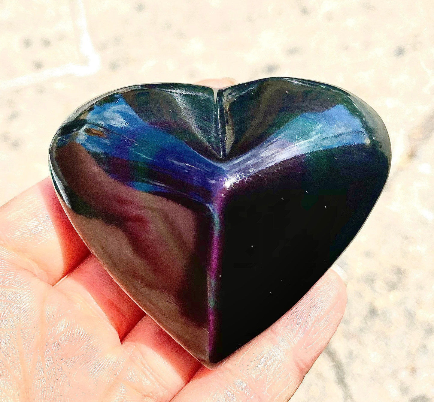 Wholesale Lot 1 Lb Natural Rainbow Obsidian Heart Crystal Natural Energy