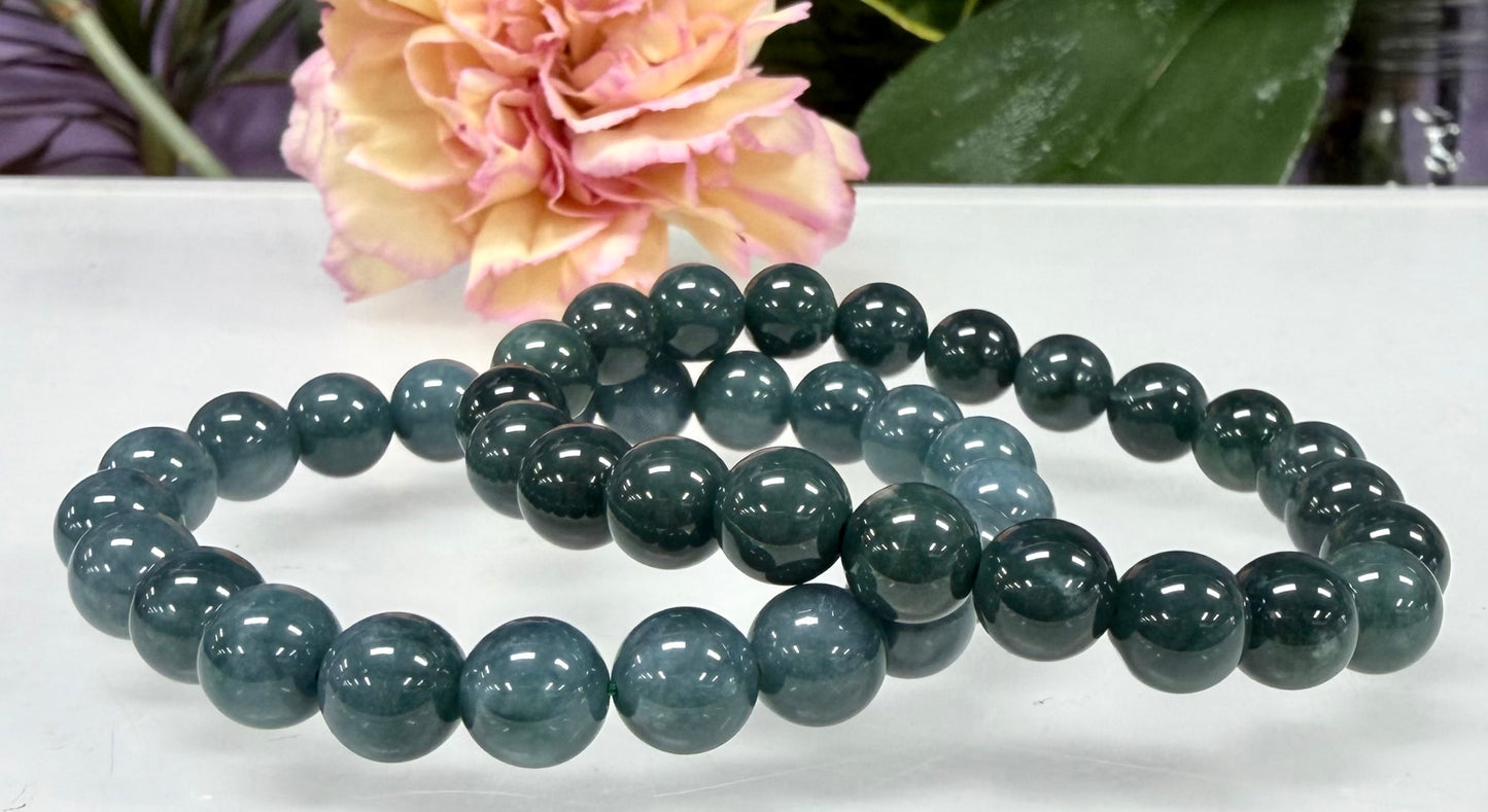 Wholesale 6 Pcs 9.5-10mm Jade Jadeite Crystal Healing Stretch Bracelet 8”