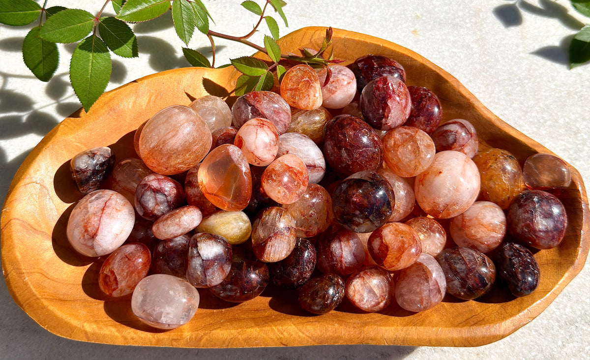 2 lbs Natural Hematoid aka Fire Quartz Tumble