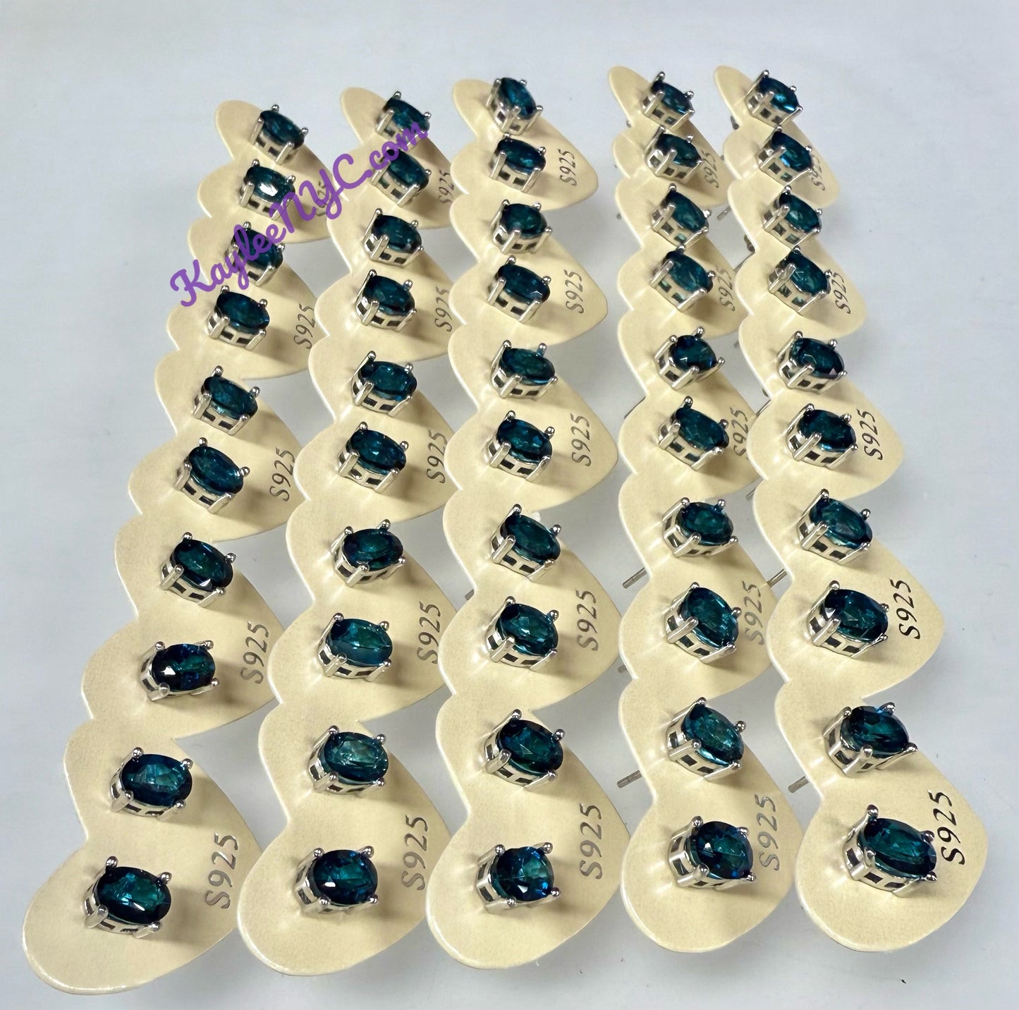 Wholesale Lot 5 Pairs London Blue Topaz Sterling Silver(925) Earring Studs 5x7mm