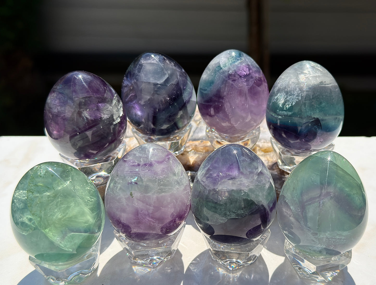 Wholesale Lot 8 pcs Natural Fluorite Egg crystals Healing Enery