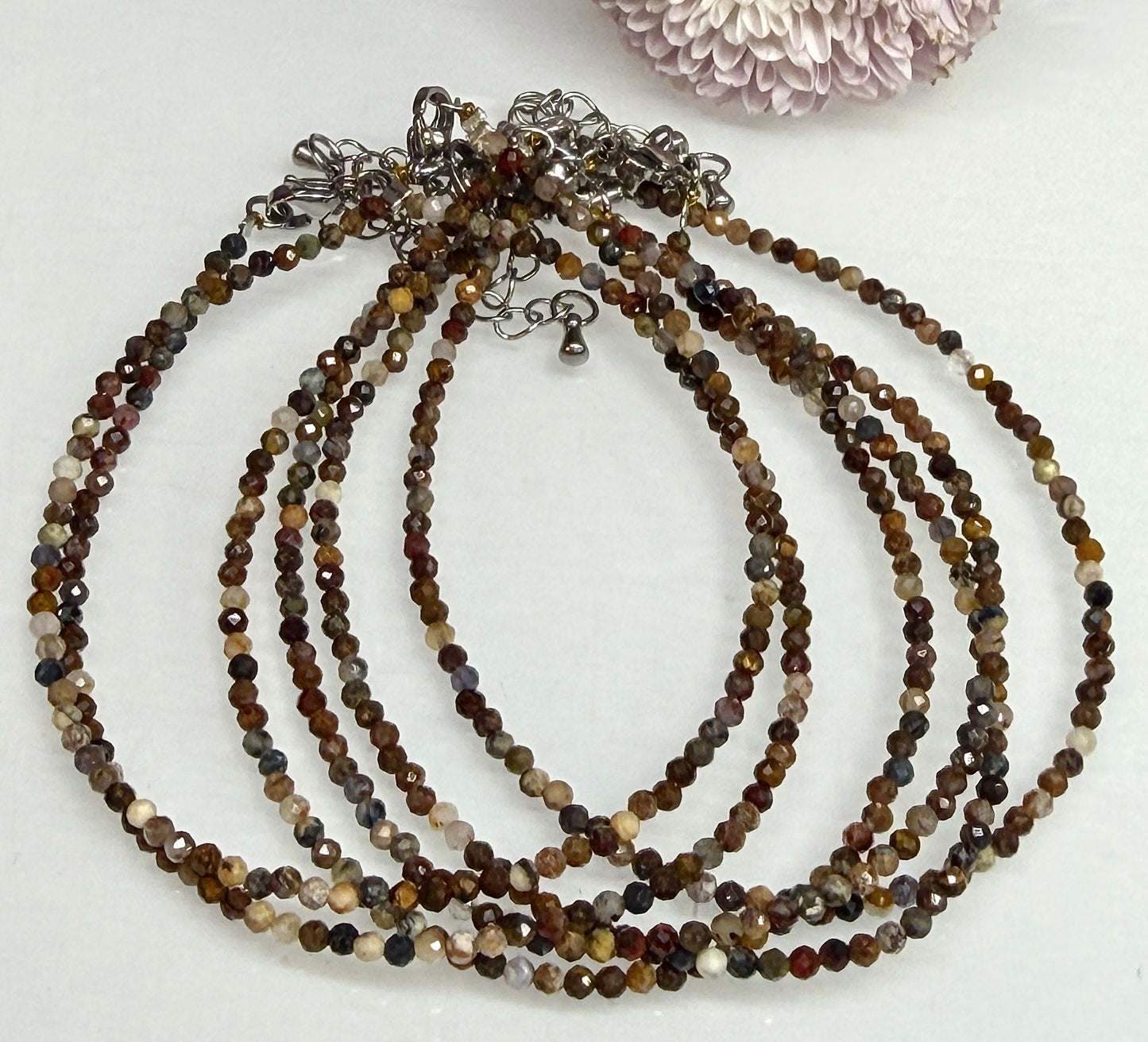 6 PCs 2mm Natural Pietersite Anklet