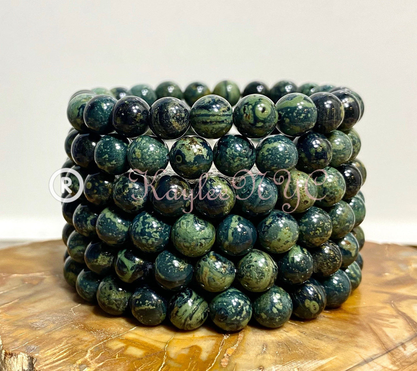 Wholesale 6 Pcs Natural Kambaba Jasper 8mm 7.5” Crystal Healing Stretch Bracelet