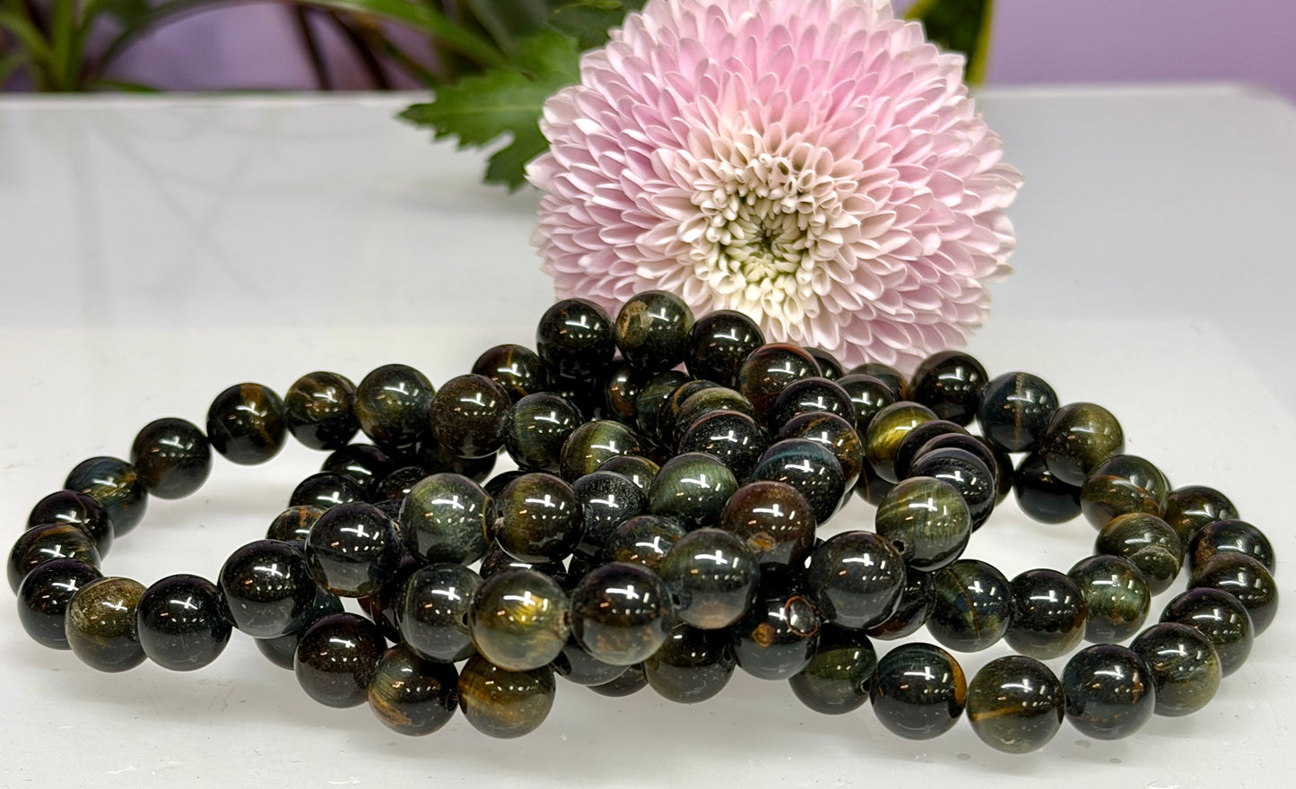 Wholesale Lot 6 Pcs Natural Blue Tiger Eye 10mm 8” Stretch Bracelet