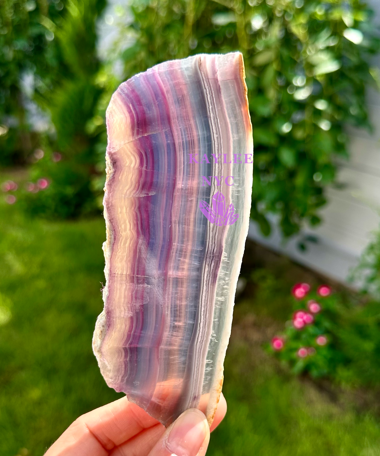 2 lbs Natural Rainbow Fluorite Slab