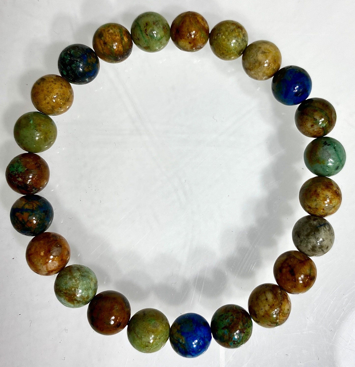 Wholesale 6 Pcs Natural Chrysocolla 8mm 7.5” Crystal Healing Stretch Bracelet