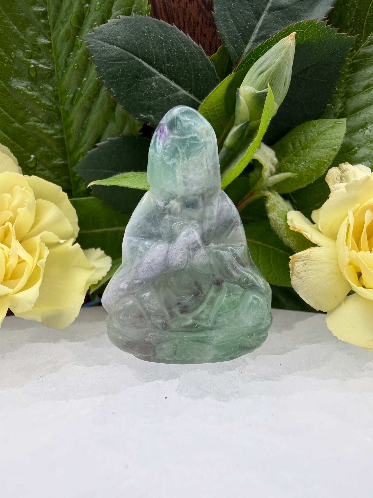 10 Pcs 1.5” Natural Crystal Guanyin Female Buddha