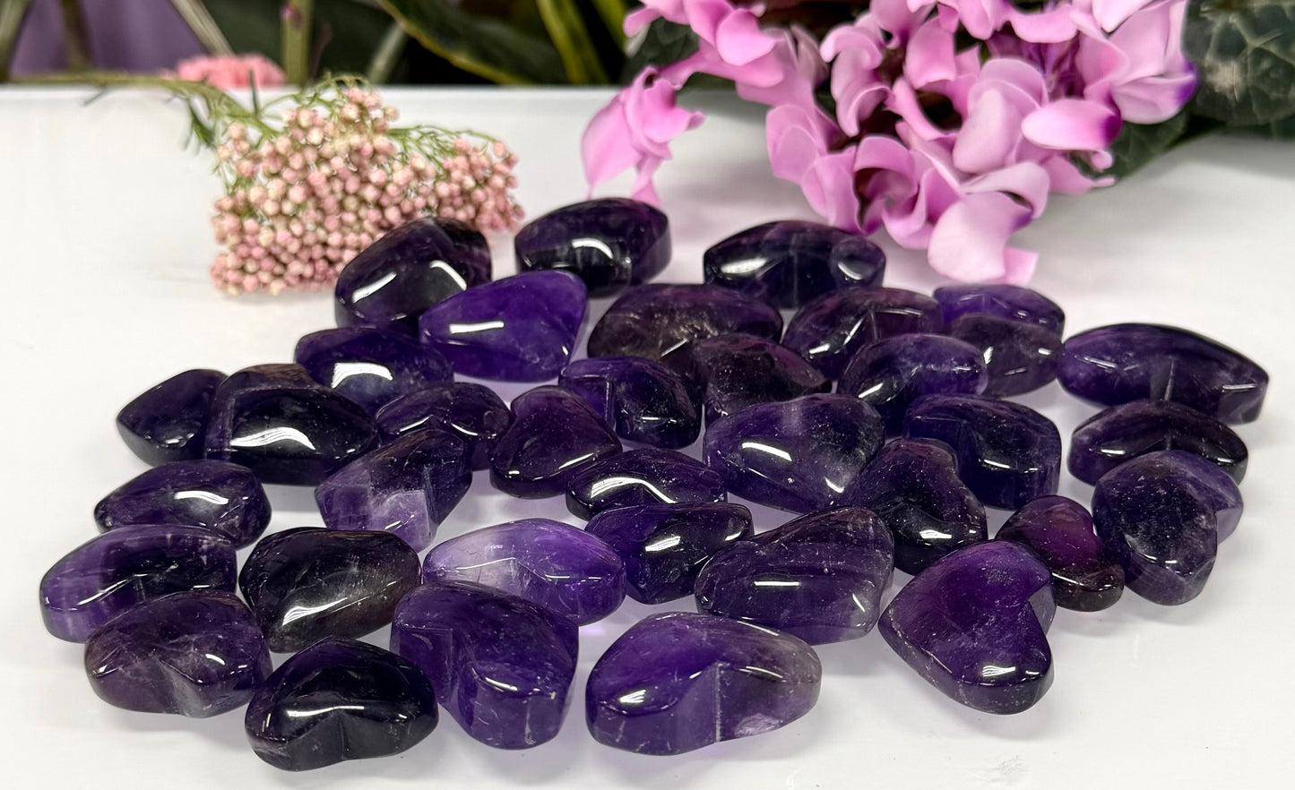 Wholesale 1 lb Lot Natural Amethyst Heart Crystal Energy