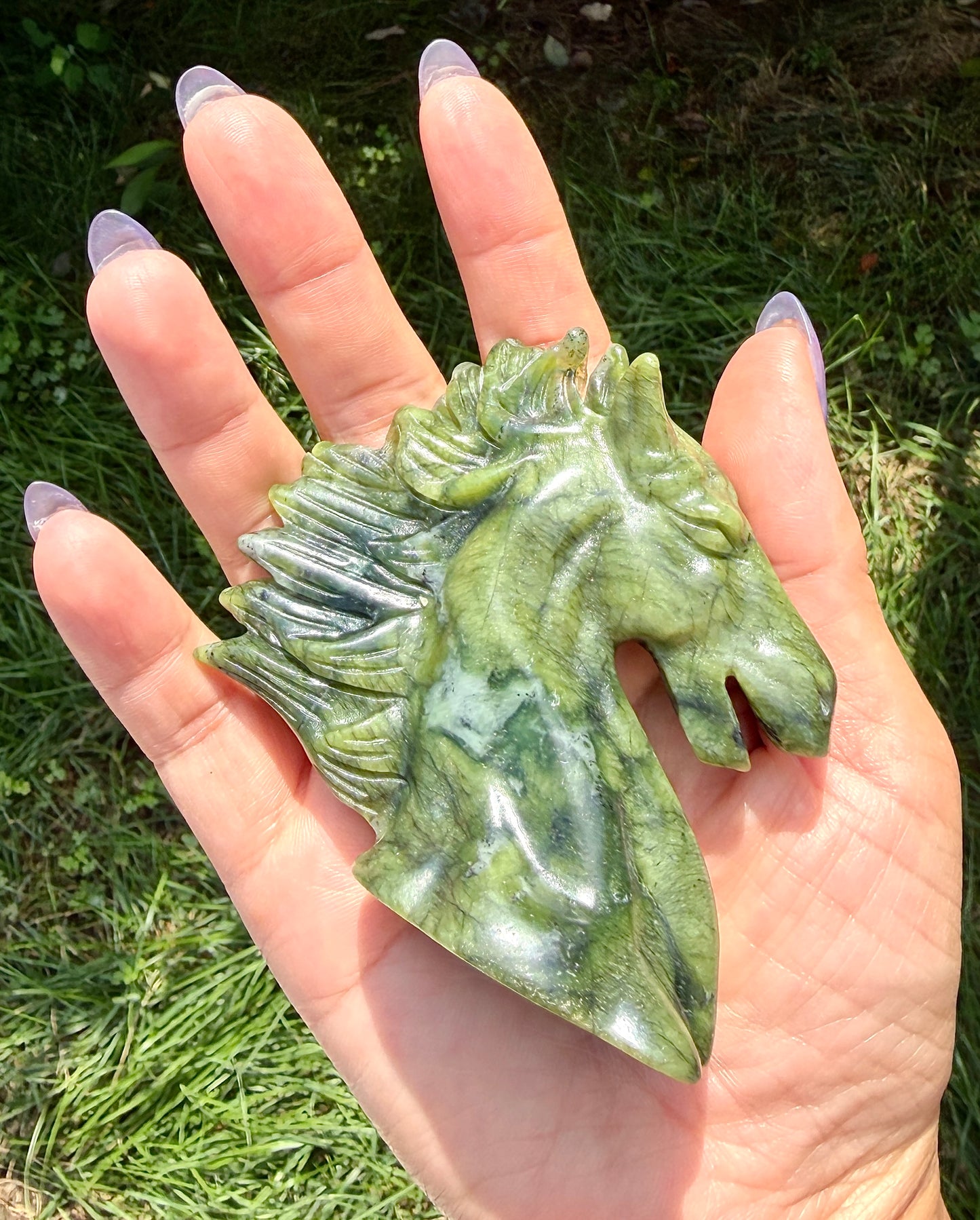 Wholesale lot 4 PCs Natural Nephirte Jade Horse Crystal Healing Energy