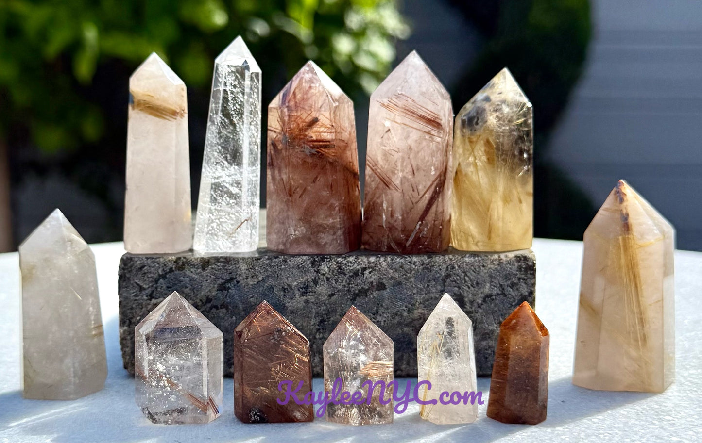 Wholesale Lot 0.5 lb Natural Rutilated Quartz Obelisk Tower Point Crystal Healing Energy