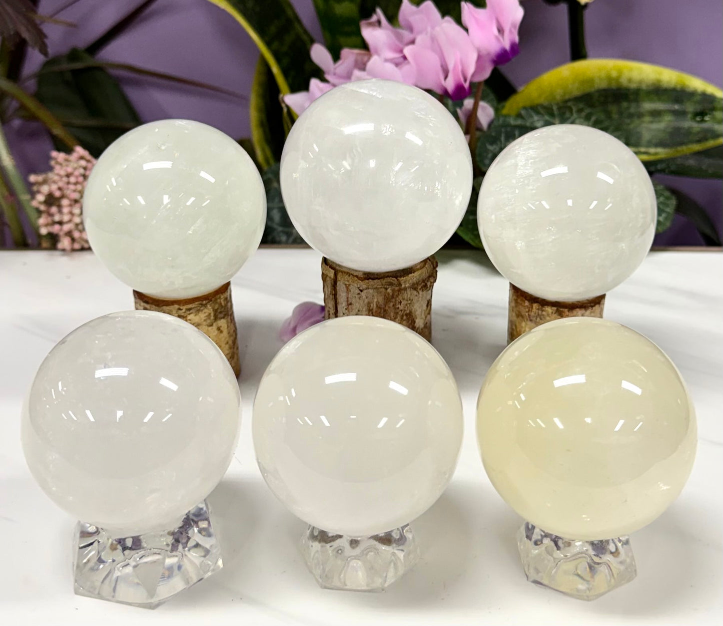 6-7 pcs Natural Calcite Sphere Crystal Ball healing energy 3.9-4lbs