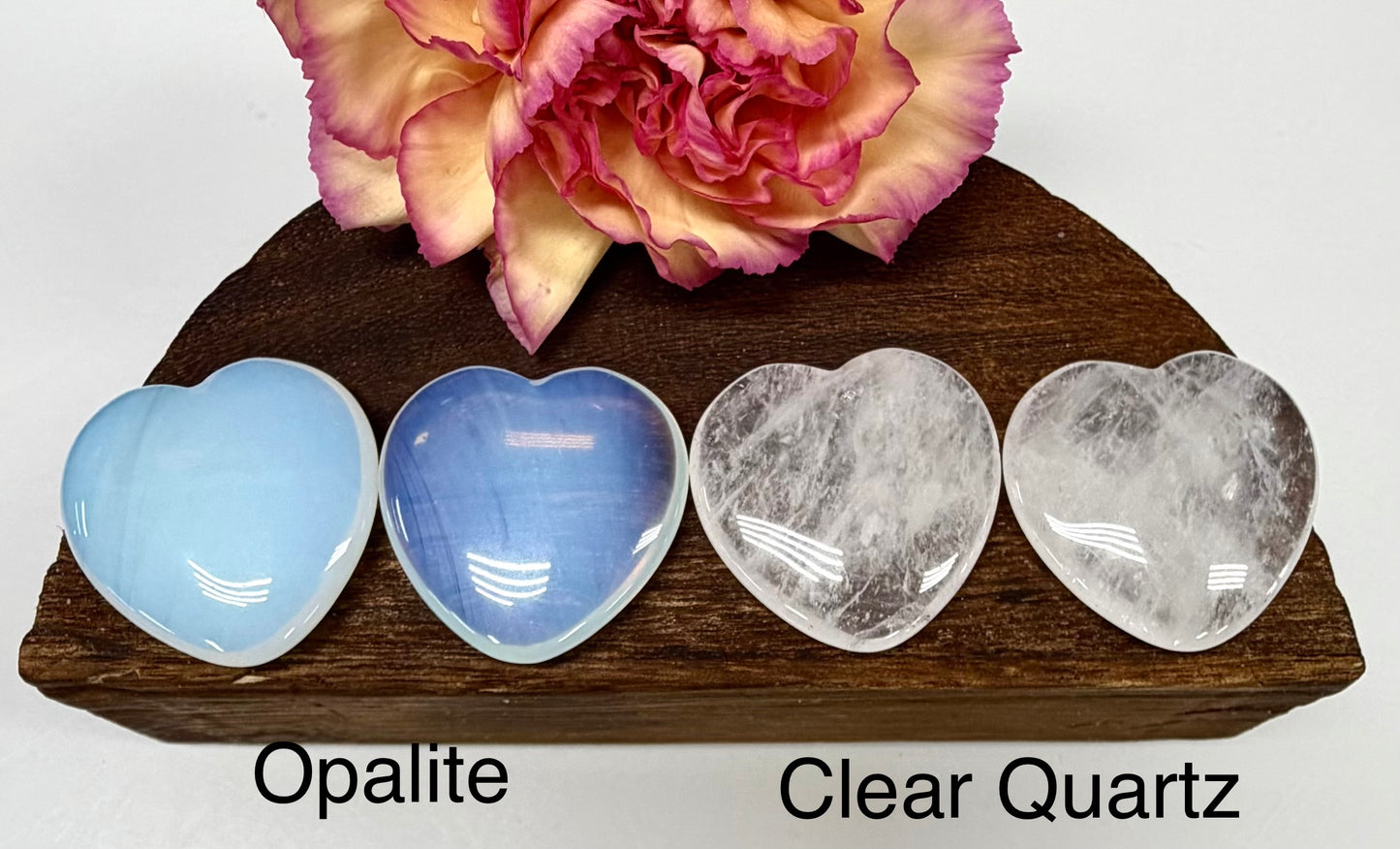 Wholesale Lot 12 Pcs 30mm Mixed Crystal Hearts Healing Energy