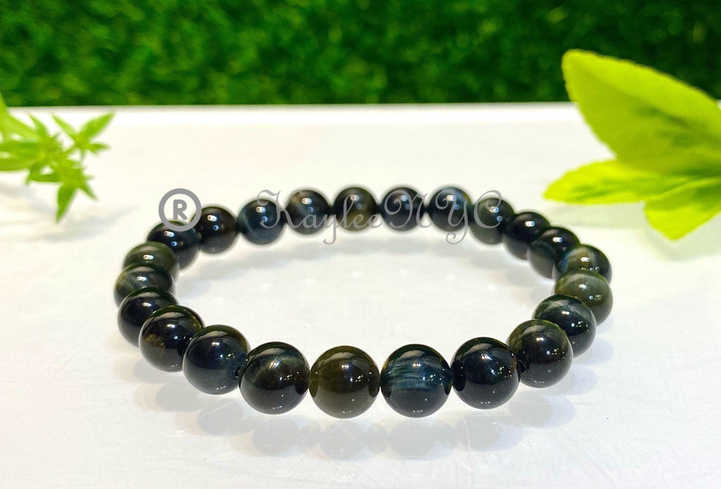 Wholesale 6 Pcs Natural Blue Tiger Eye 8mm 7.5” Stretch Bracelet Crystal Healing Energy