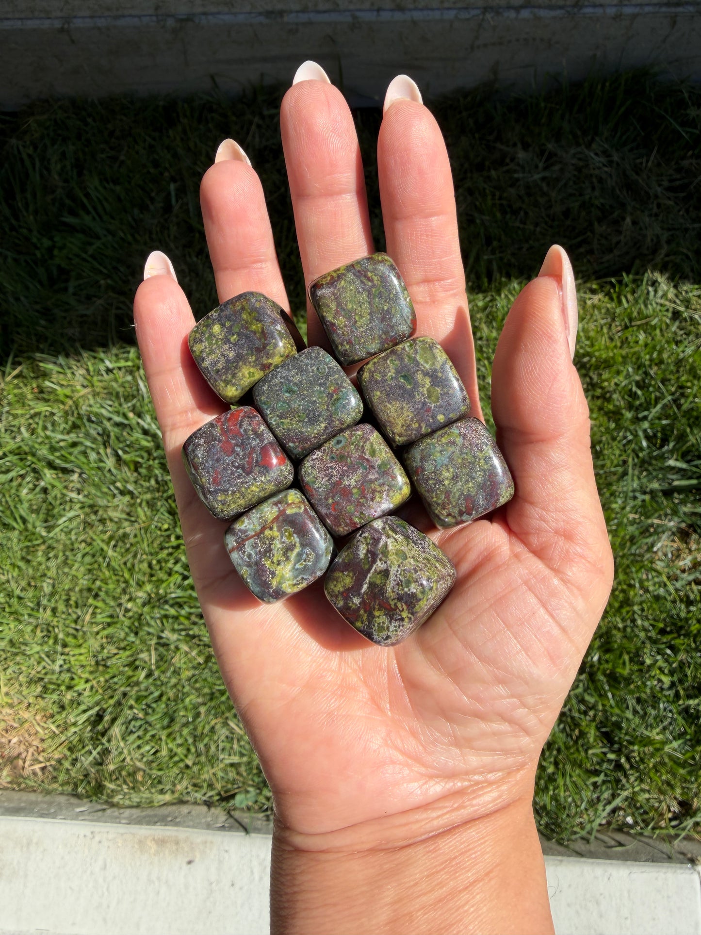 2 lbs Natural Dragon Bloodstone Cube Crystal Healing Energy