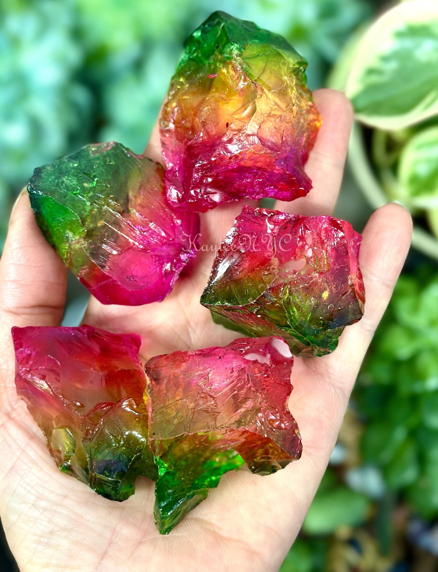 Wholesale Lot 2 Lbs Raw Rainbow Aura Quartz Crystal Nice Quality