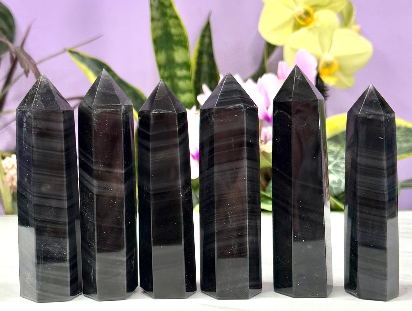 Wholesale Lot 1 Lb Natural Ice Obsidian Obsidian Obelisk Tower Point Crystal Energy