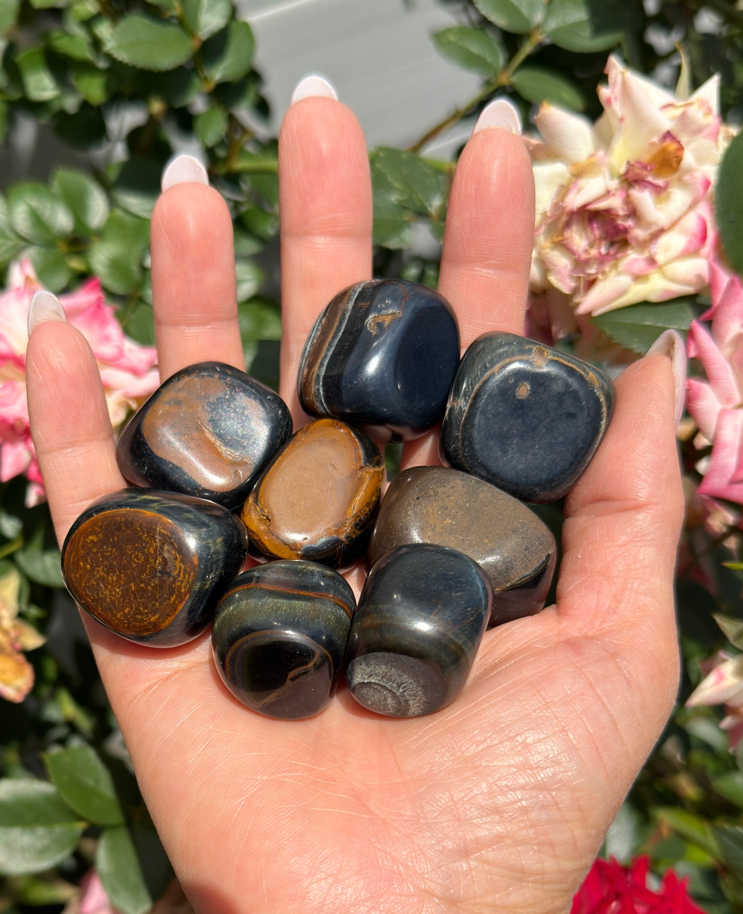 2 lbs Natural Blue Tiger Eye Tumble