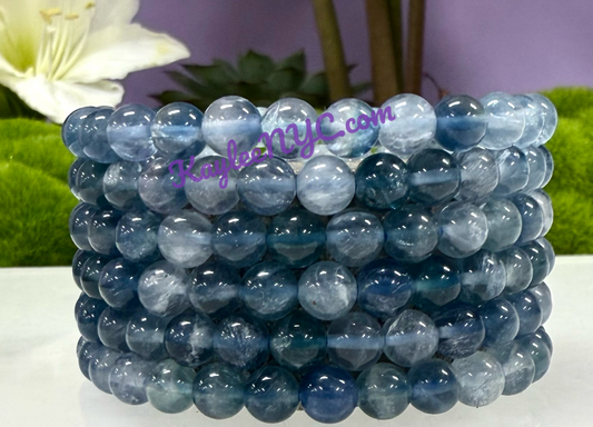 Wholesale 6 Pcs Natural Blue Fluorite 6mm 7.5” Crystal Healing Stretch Bracelet