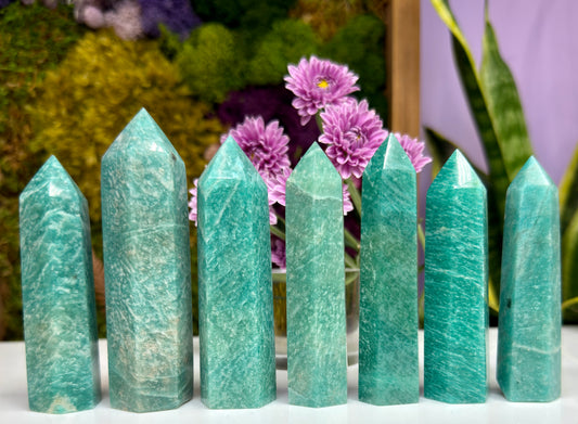 Wholesale Lot 1 Lb Natural African Amazonite Tower Obelisk Point Crystal Healing