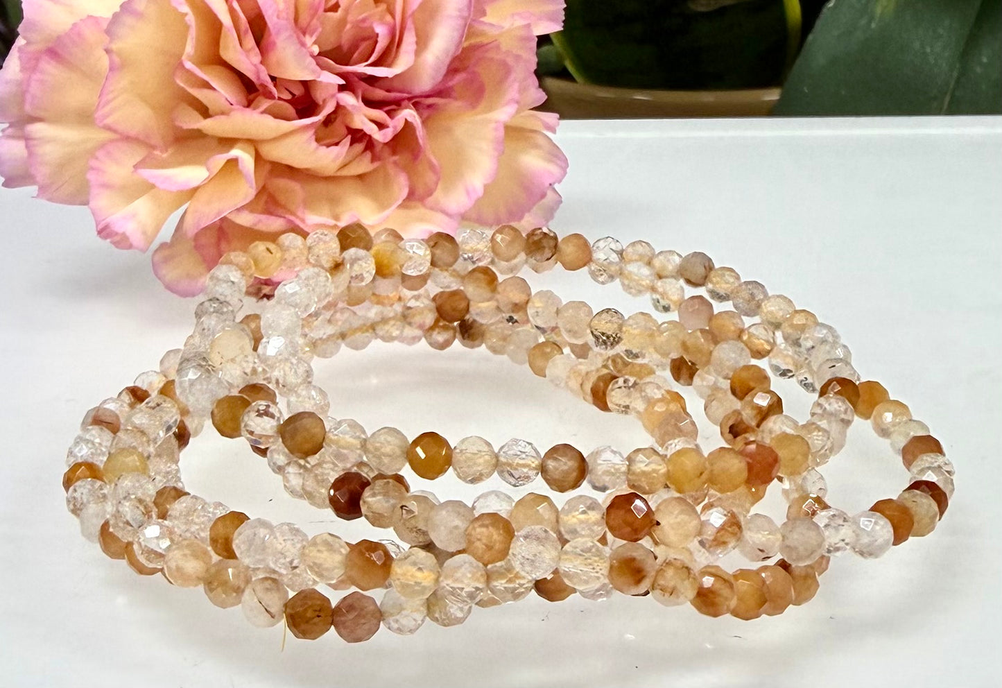 6 PCs 4mm Natural Amphibole Quartz Stretch Bracelet 7.5”