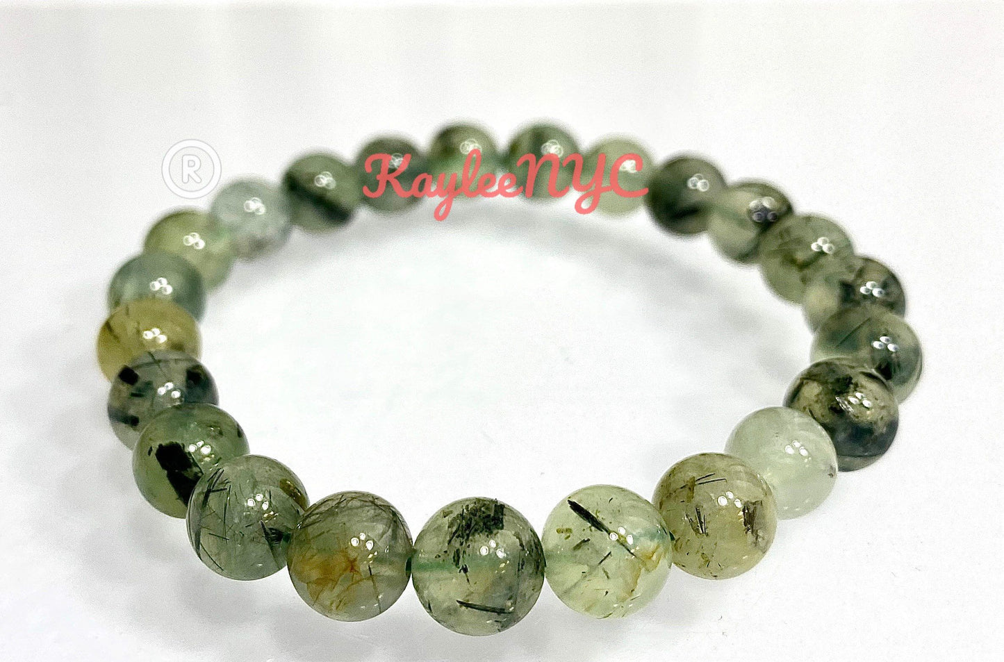 Wholesale Lot 6 Pcs Natural Green Prehnite 8mm 7.5” Crystal Healing Stretch Bracelet