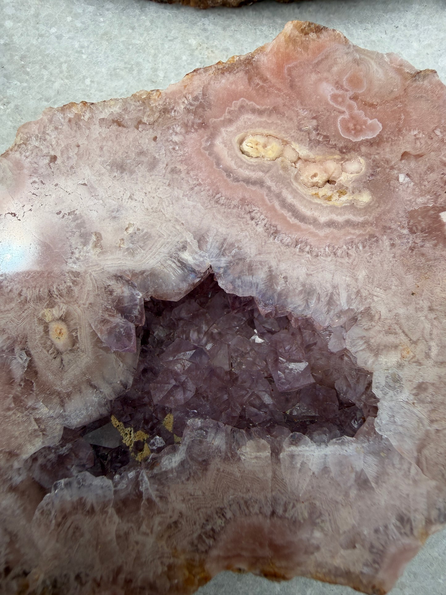2 lbs Natural Pink Amethyst Flower Agate Slabs crystal healing energy