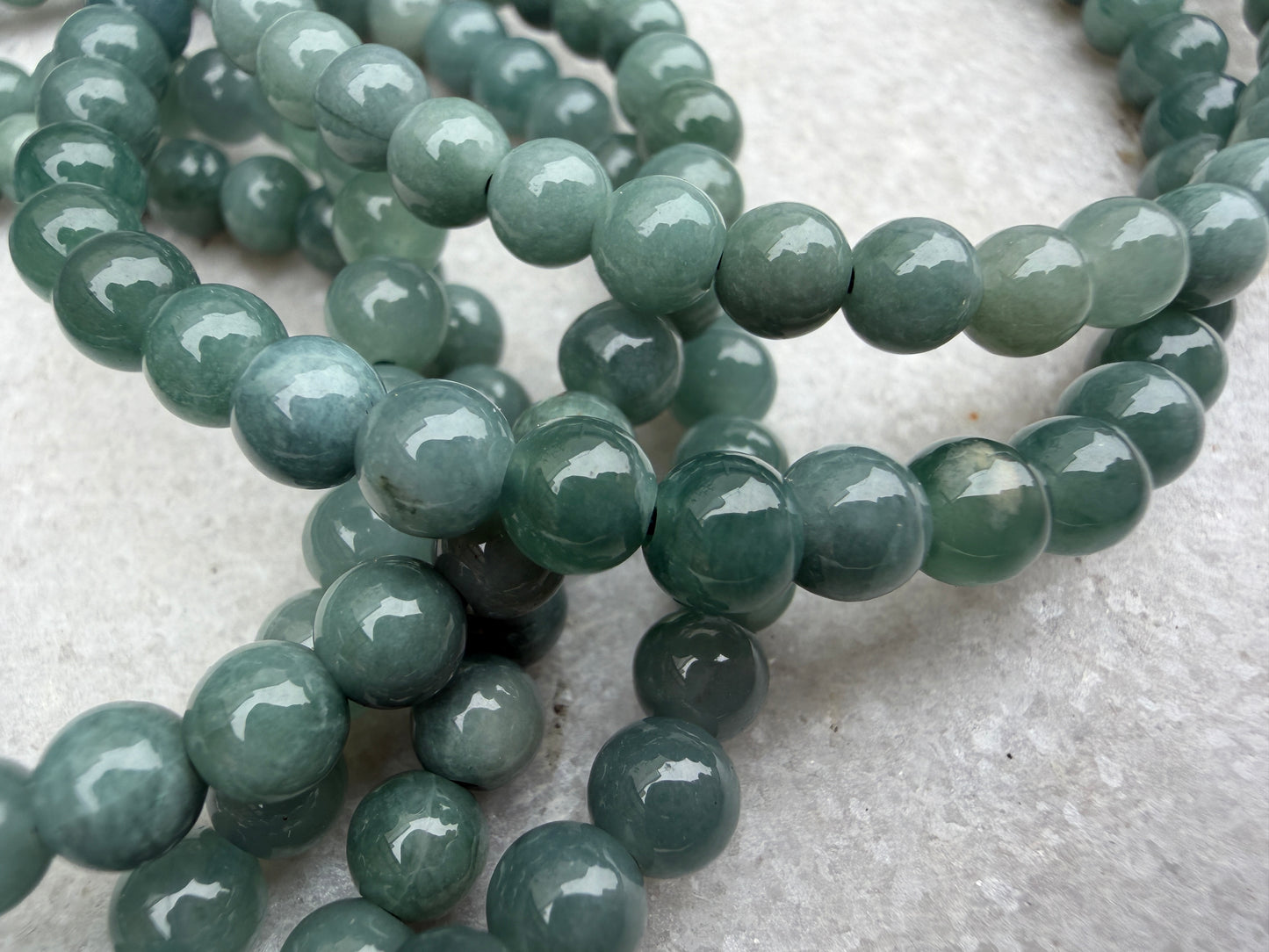Wholesale Lot 6 Pcs Natural Guatemala Jade Stretch Bracelets – 4mm – 7.5”