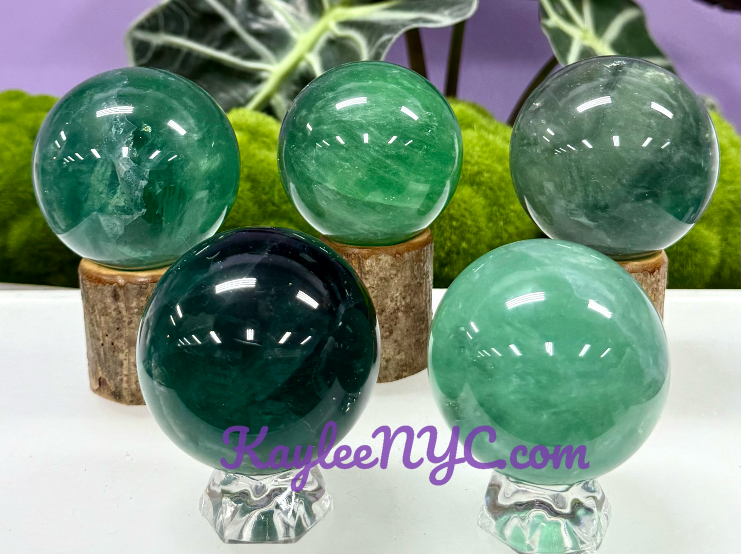 Wholesale Lot 4 to 5 Pcs Natural Green Fluorite Sphere Crystal Ball 3.9-4lbs Healing